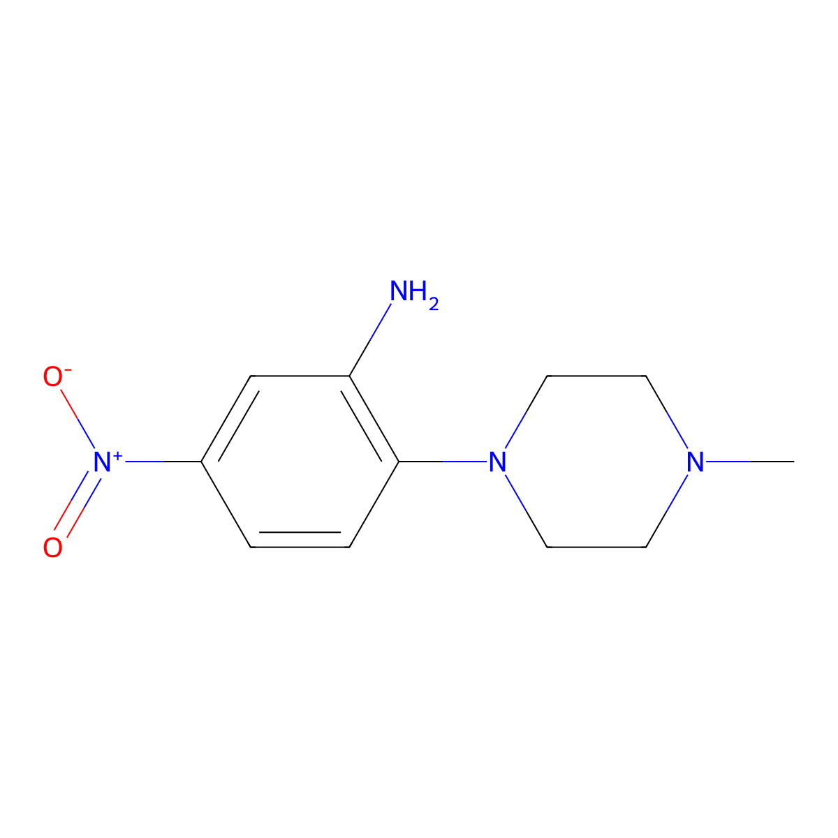 2-(4-Methylpiperazin-1-yl)-5-nitroaniline molecular structure, CAS 5367-66-8