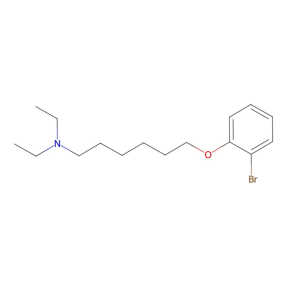 6-(2-bromophenoxy)-N,N-diethylhexan-1-amine molecular structure, CAS 5367-75-9
