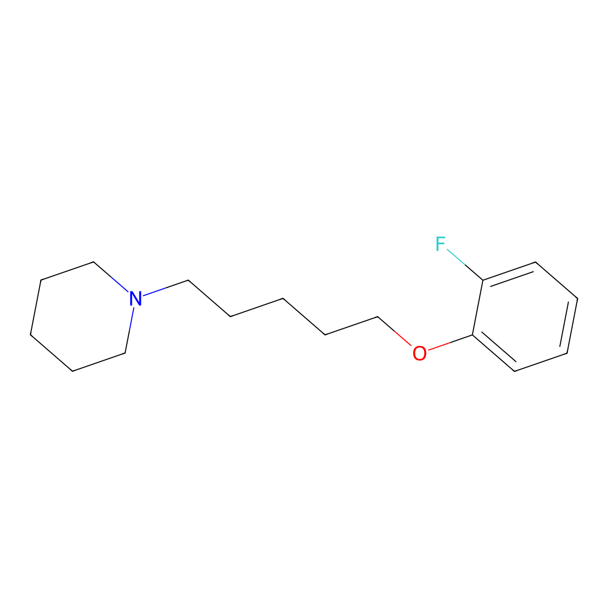 1-[5-(2-Fluorophenoxy)pentyl]piperidine molecular structure, CAS 5367-98-6