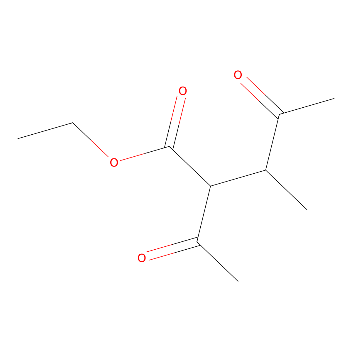 Ethyl 2-acetyl-3-methyl-4-oxopentanoate molecular structure, CAS 53670-70-5
