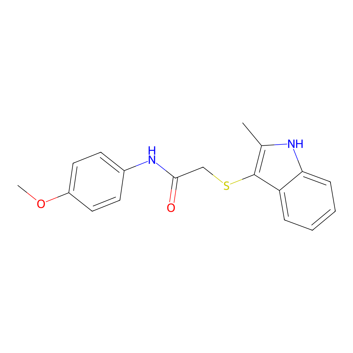 N-(4-methoxyphenyl)-2-[(2-methyl-1H-indol-3-yl)sulfanyl]acetamide molecular structure, CAS 536701-83-4