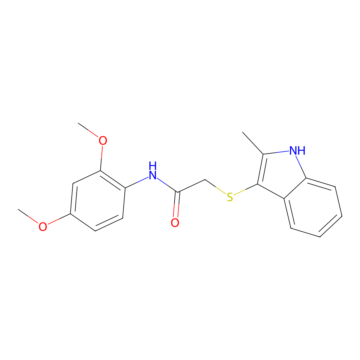 N-(2,4-dimethoxyphenyl)-2-[(2-methyl-1H-indol-3-yl)sulfanyl]acetamide molecular structure, CAS 536701-93-6