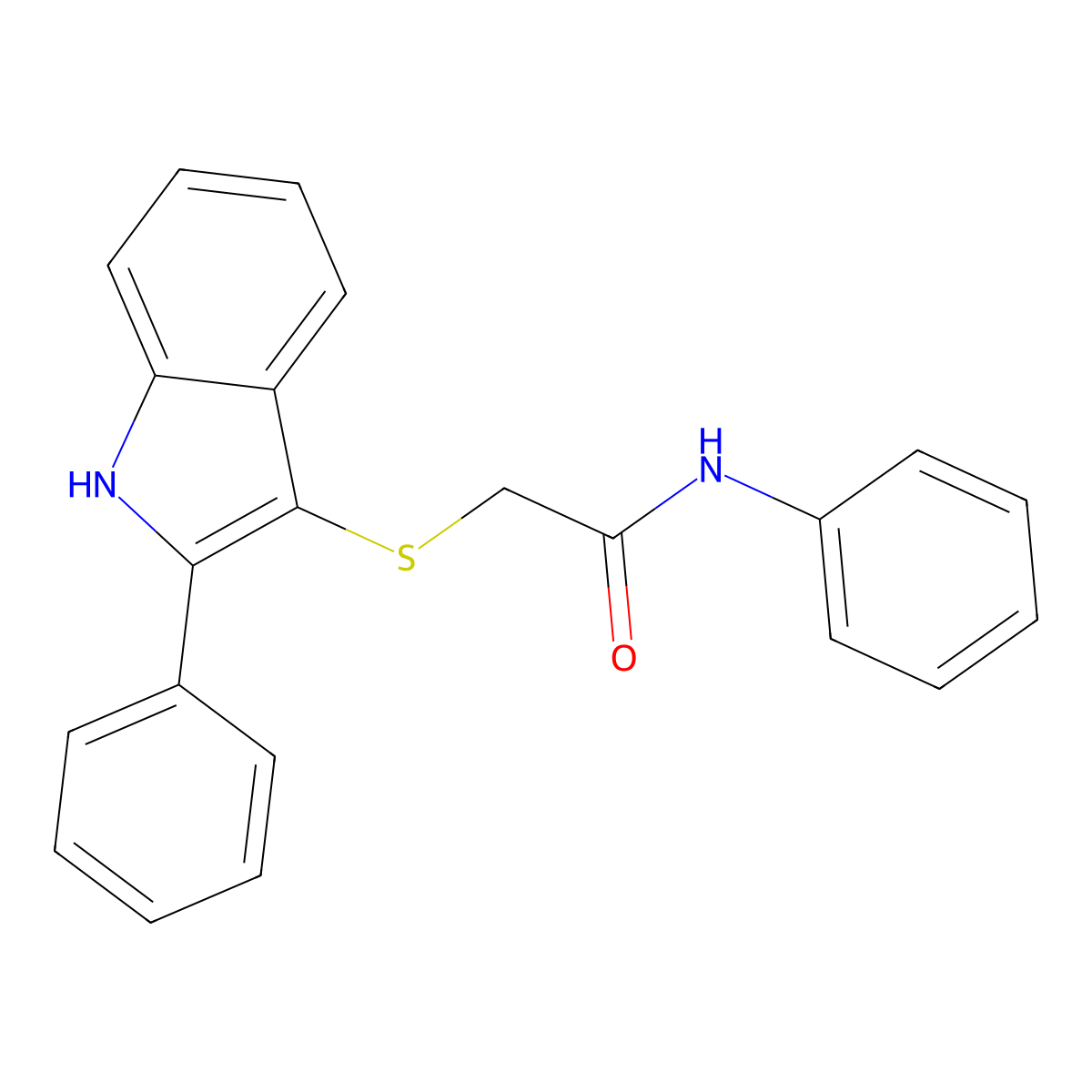 N-phenyl-2-[(2-phenyl-1H-indol-3-yl)sulfanyl]acetamide molecular structure, CAS 536702-59-7