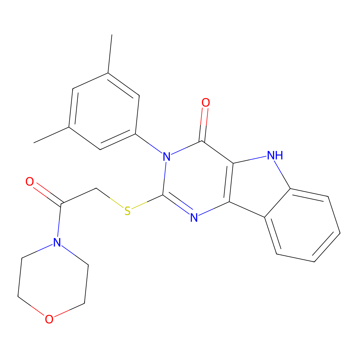 3-(3,5-dimethylphenyl)-2-((2-morpholino-2-oxoethyl)thio)-3H-pyrimido[5,4-b]indol-4(5H)-one molecular structure, CAS 536705-33-6