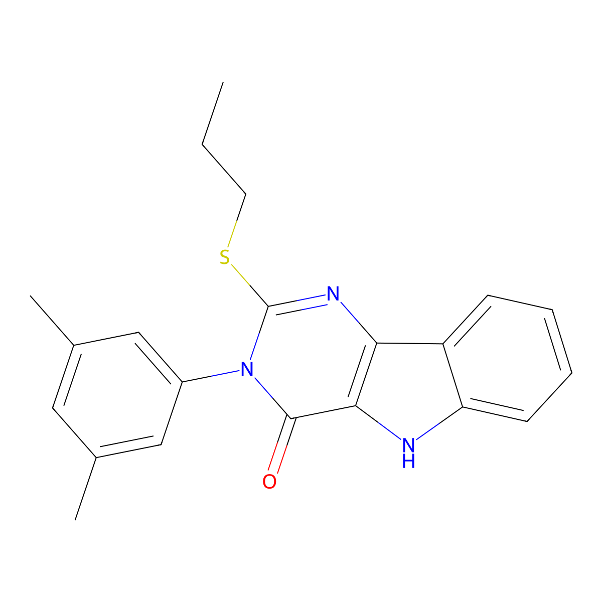 3-(3,5-dimethylphenyl)-2-(propylthio)-3H-pyrimido[5,4-b]indol-4(5H)-one molecular structure, CAS 536705-88-1