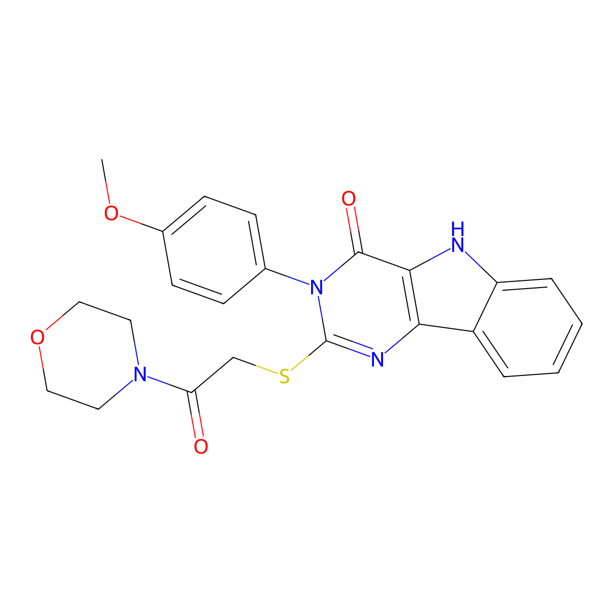 3-(4-methoxyphenyl)-2-((2-morpholino-2-oxoethyl)thio)-3H-pyrimido[5,4-b]indol-4(5H)-one molecular structure, CAS 536707-21-8