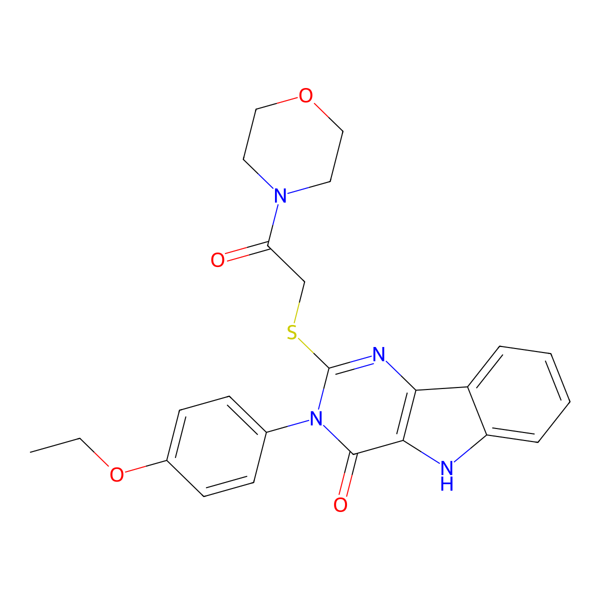 3-(4-ethoxyphenyl)-2-((2-morpholino-2-oxoethyl)thio)-3H-pyrimido[5,4-b]indol-4(5H)-one molecular structure, CAS 536708-15-3