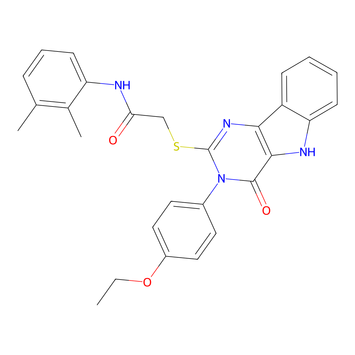 N-(2,3-dimethylphenyl)-2-((3-(4-ethoxyphenyl)-4-oxo-4,5-dihydro-3H-pyrimido[5,4-b]indol-2-yl)thio)acetamide molecular structure, CAS 536708-35-7