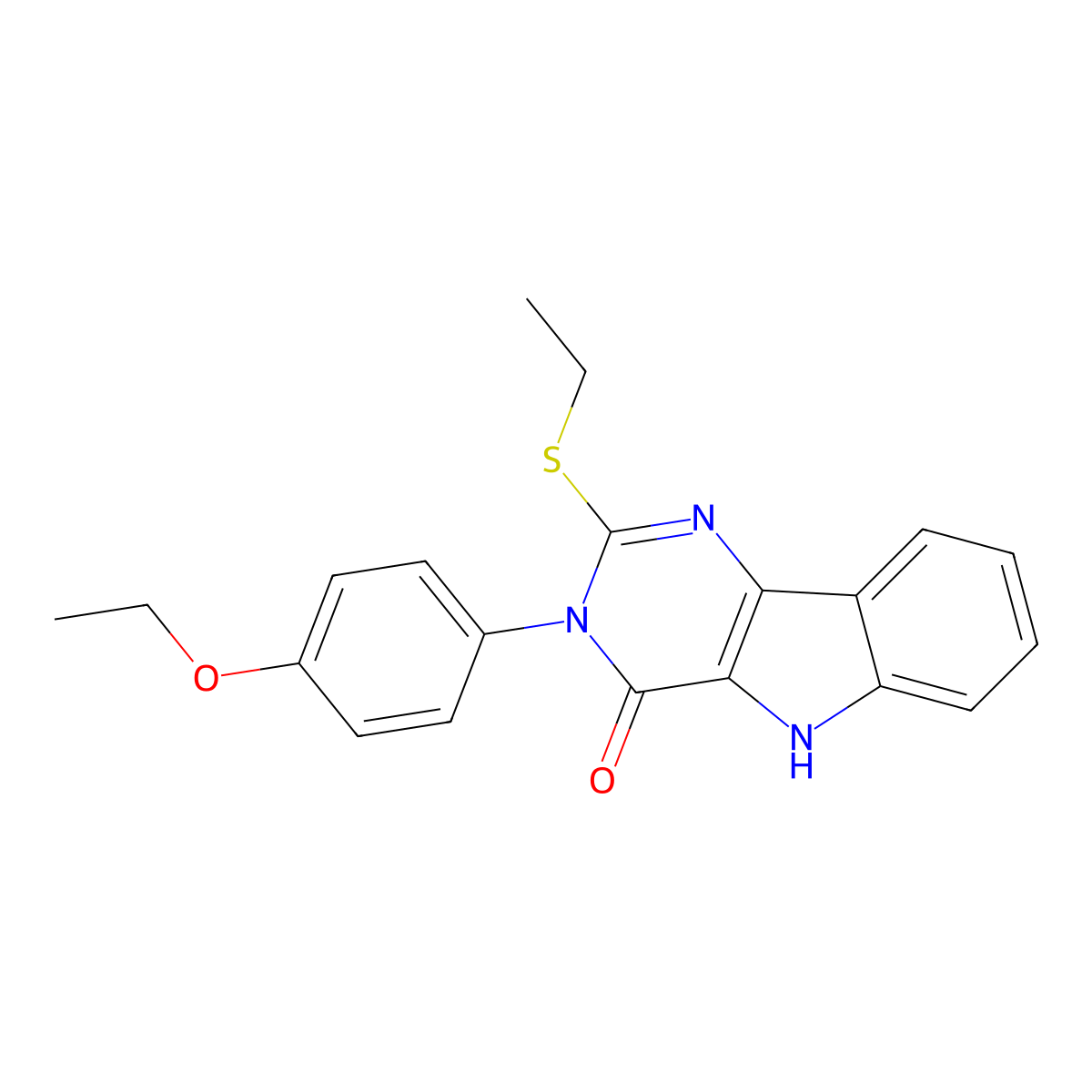 3-(4-ethoxyphenyl)-2-(ethylthio)-3H-pyrimido[5,4-b]indol-4(5H)-one molecular structure, CAS 536710-26-6