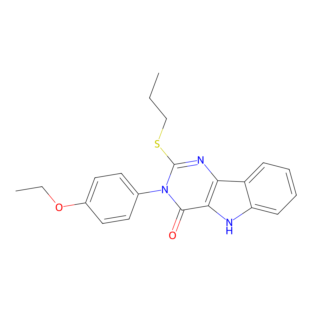 3-(4-ethoxyphenyl)-2-propylsulfanyl-5H-pyrimido[5,4-b]indol-4-one molecular structure, CAS 536710-27-7