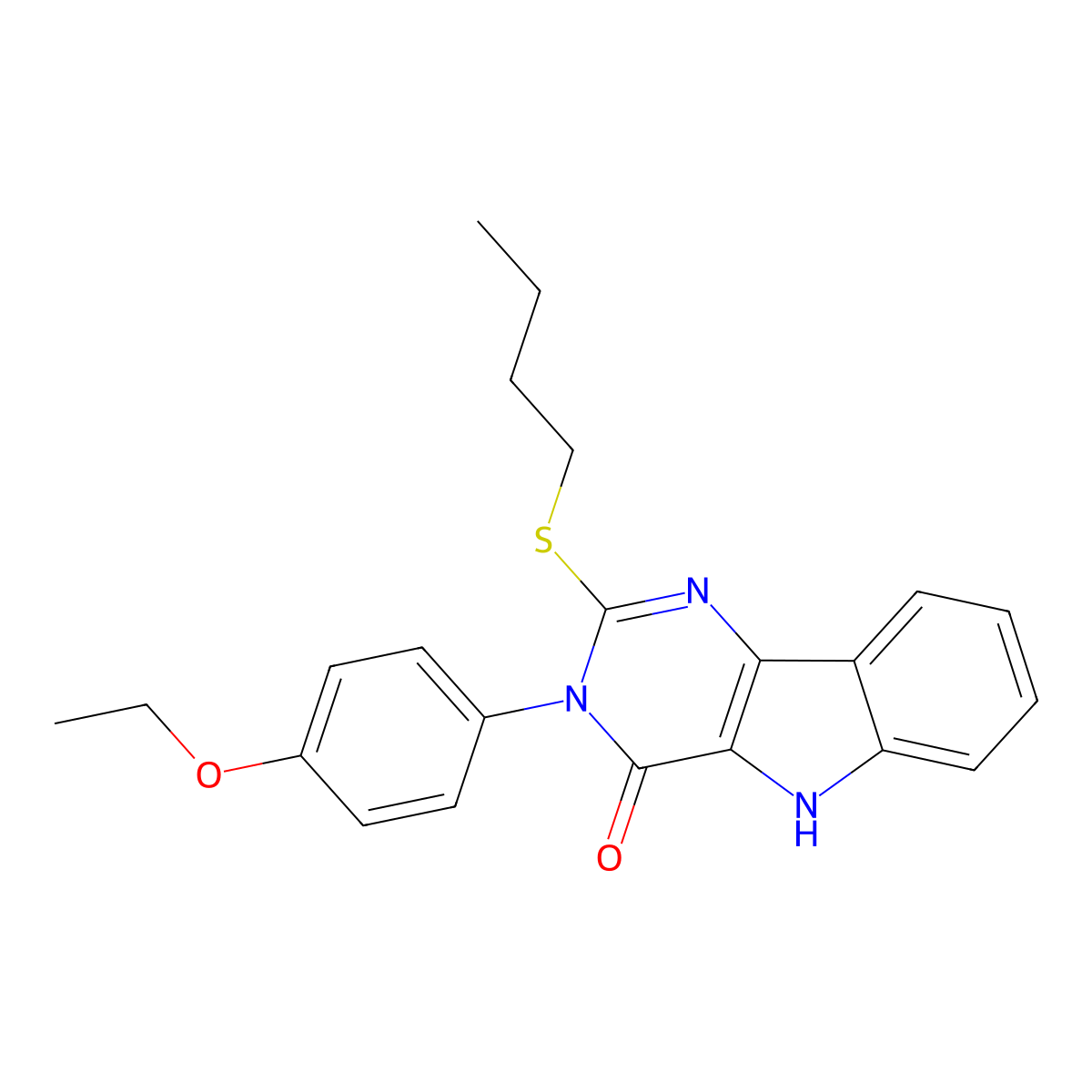 2-(butylthio)-3-(4-ethoxyphenyl)-3H-pyrimido[5,4-b]indol-4(5H)-one molecular structure, CAS 536710-29-9