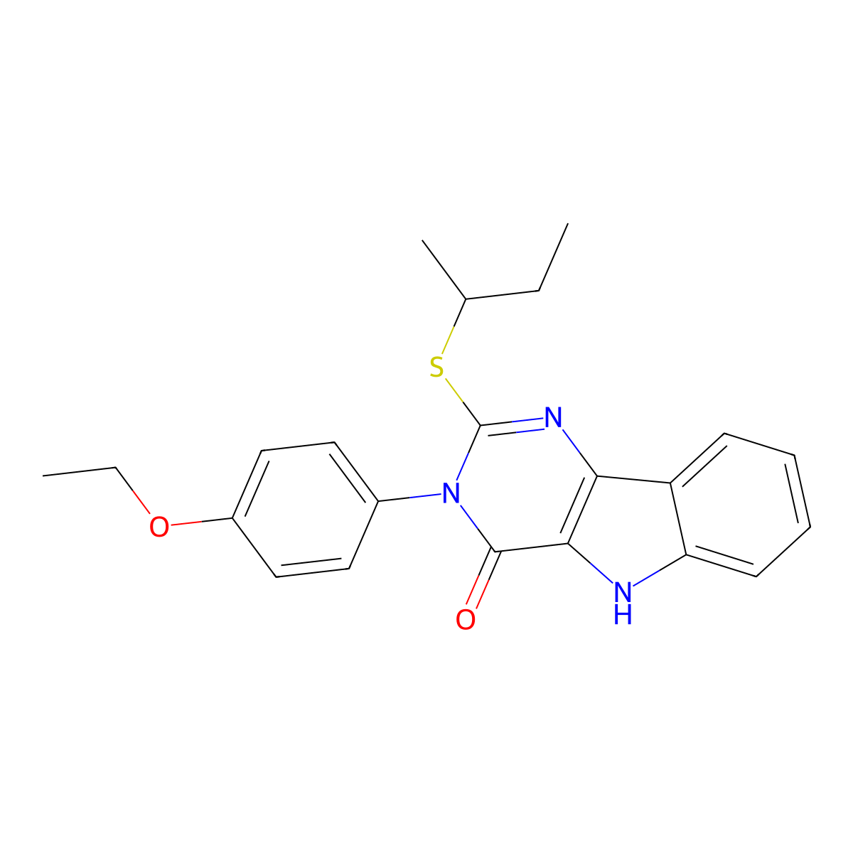 2-(butan-2-ylsulfanyl)-3-(4-ethoxyphenyl)-3H,4H,5H-pyrimido[5,4-b]indol-4-one molecular structure, CAS 536710-30-2