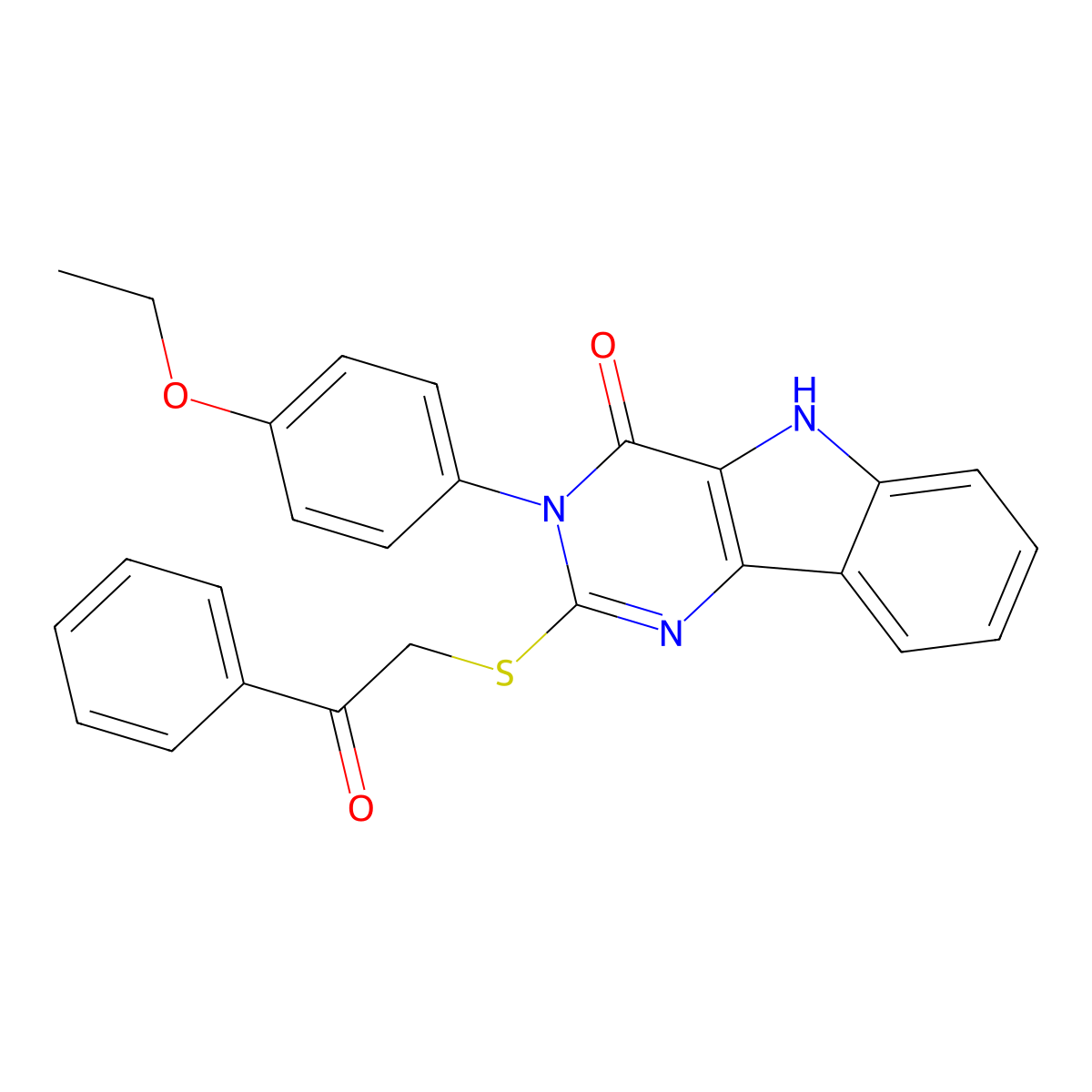 3-(4-ethoxyphenyl)-2-((2-oxo-2-phenylethyl)thio)-3H-pyrimido[5,4-b]indol-4(5H)-one molecular structure, CAS 536710-49-3