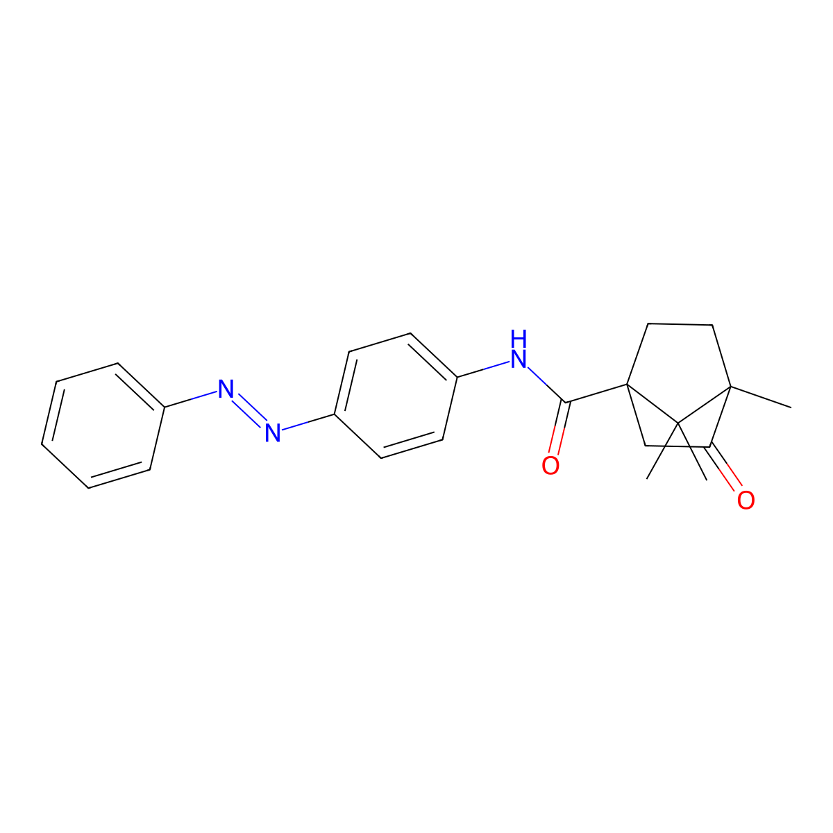 4,7,7-trimethyl-3-oxo-N-{4-[(E)-phenyldiazenyl]phenyl}bicyclo[2.2.1]heptane-1-carboxamide molecular structure, CAS 536718-18-0