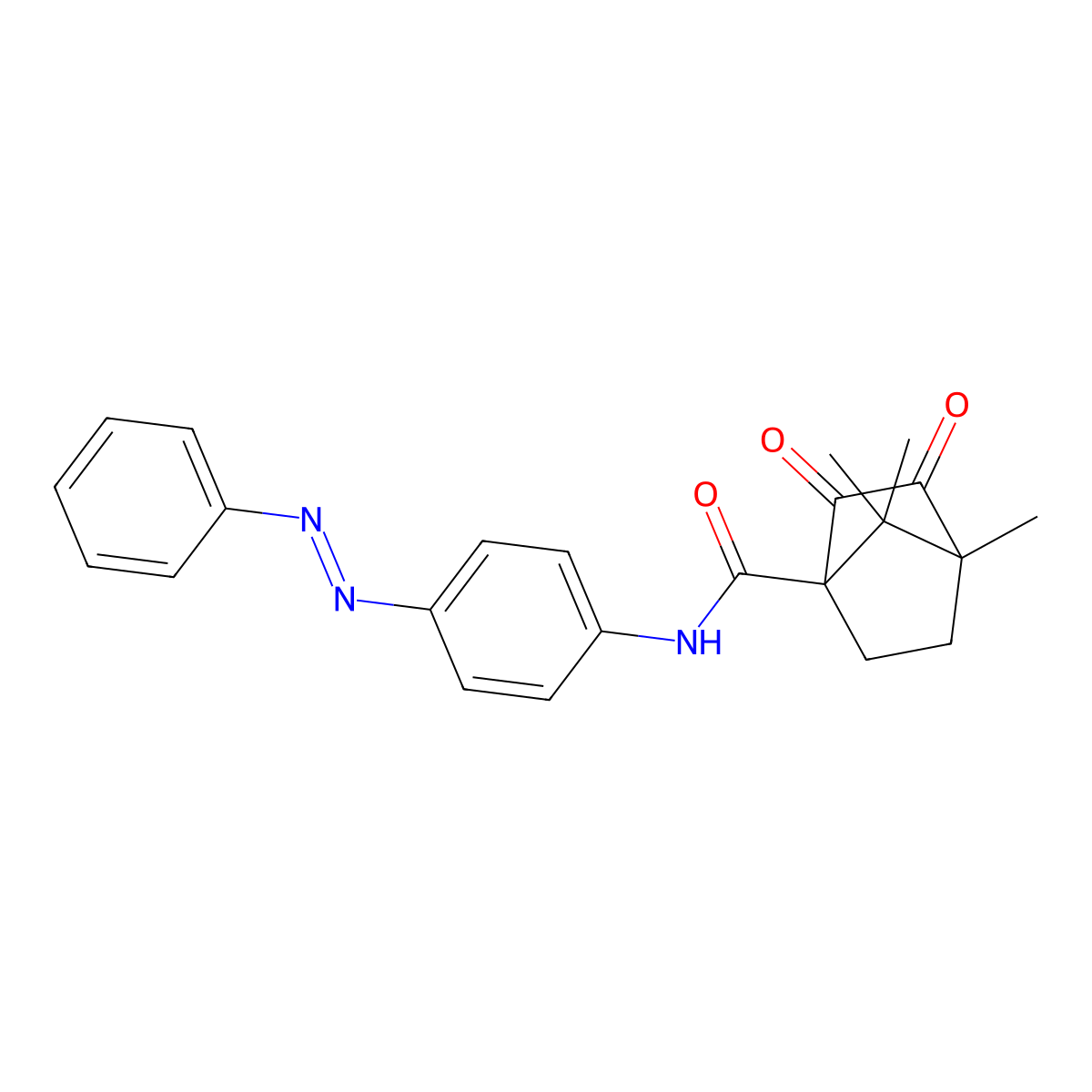 4,7,7-trimethyl-2,3-dioxo-N-{4-[(E)-phenyldiazenyl]phenyl}bicyclo[2.2.1]heptane-1-carboxamide molecular structure, CAS 536718-21-5