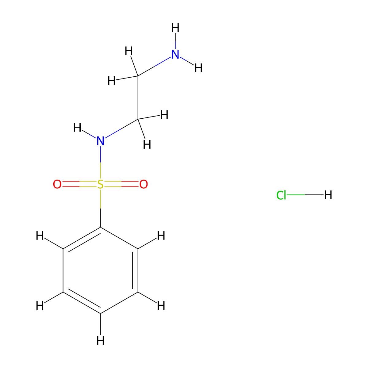 N-(2-aminoethyl)benzenesulfonamide hydrochloride molecular structure, CAS 53672-99-4