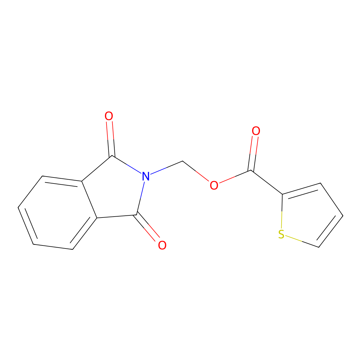 (1,3-dioxo-2,3-dihydro-1H-isoindol-2-yl)methyl thiophene-2-carboxylate molecular structure, CAS 536722-02-8