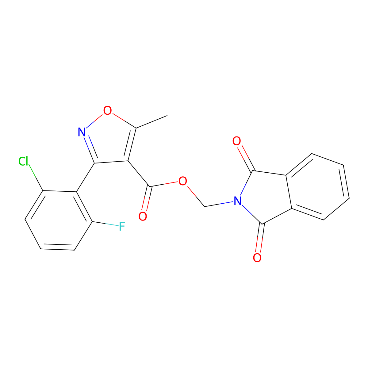 (1,3-Dioxoisoindolin-2-yl)methyl 3-(2-chloro-6-fluorophenyl)-5-methylisoxazole-4-carboxylate molecular structure, CAS 536722-04-0