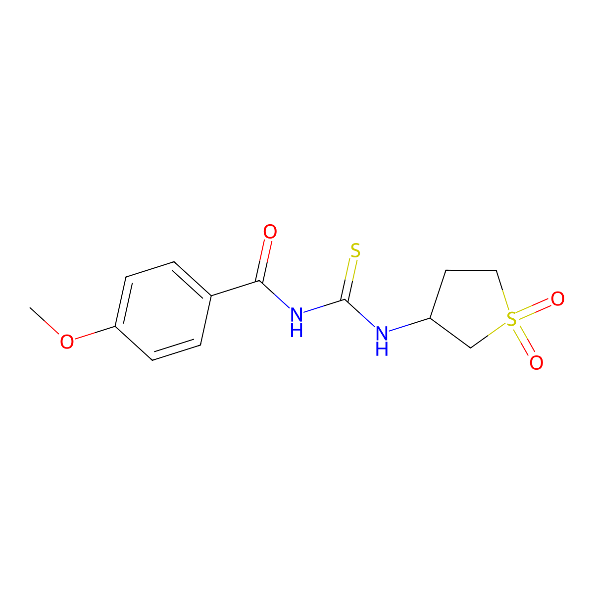 N-[(1,1-dioxothiolan-3-yl)carbamothioyl]-4-methoxybenzamide molecular structure, CAS 536722-25-5