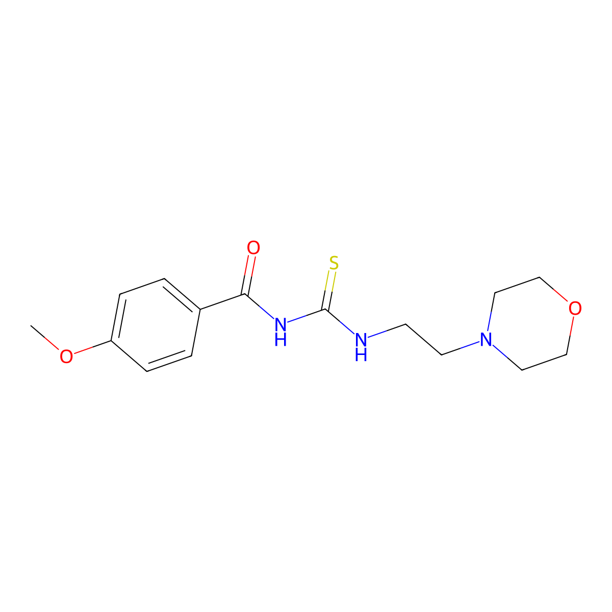 4-methoxy-N-((2-morpholinoethyl)carbamothioyl)benzamide molecular structure, CAS 536722-32-4