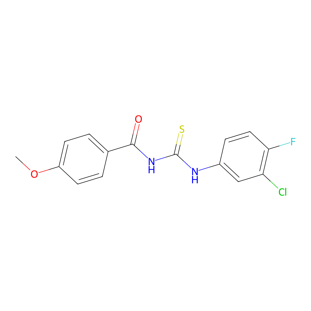 N-[(3-chloro-4-fluorophenyl)carbamothioyl]-4-methoxybenzamide molecular structure, CAS 536722-33-5