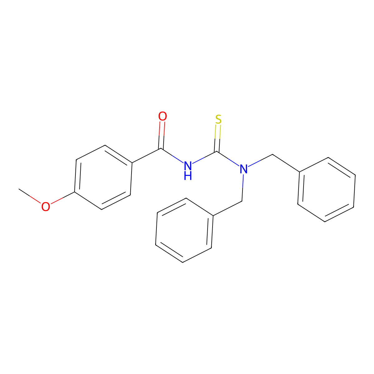 N-(dibenzylcarbamothioyl)-4-methoxybenzamide molecular structure, CAS 536722-35-7