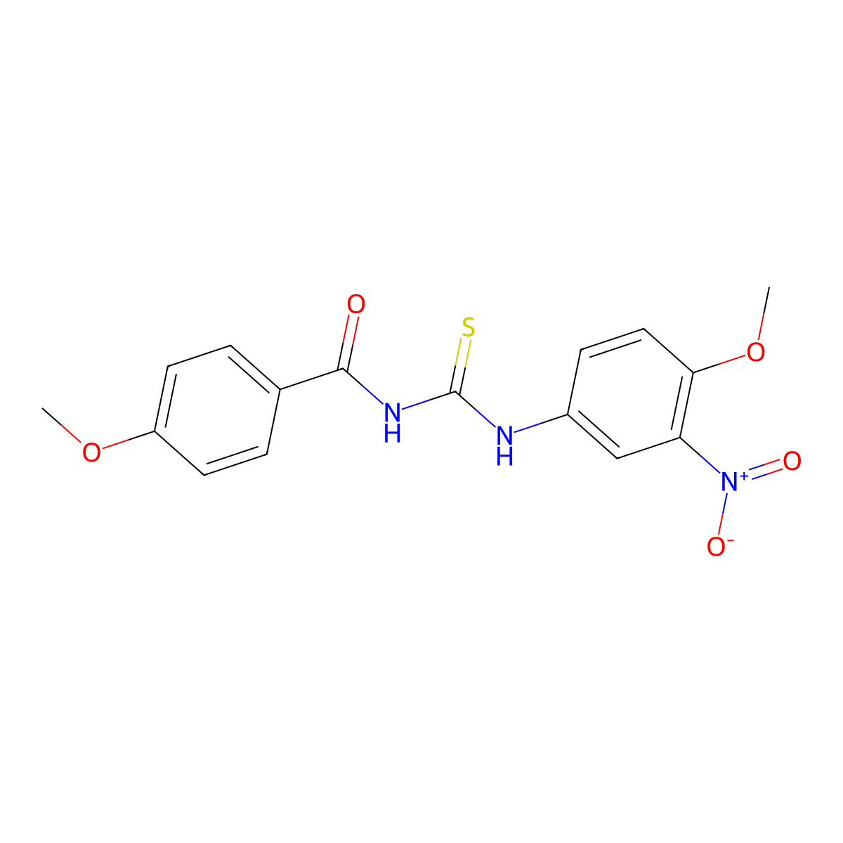 4-methoxy-N-[(4-methoxy-3-nitrophenyl)carbamothioyl]benzamide molecular structure, CAS 536722-37-9