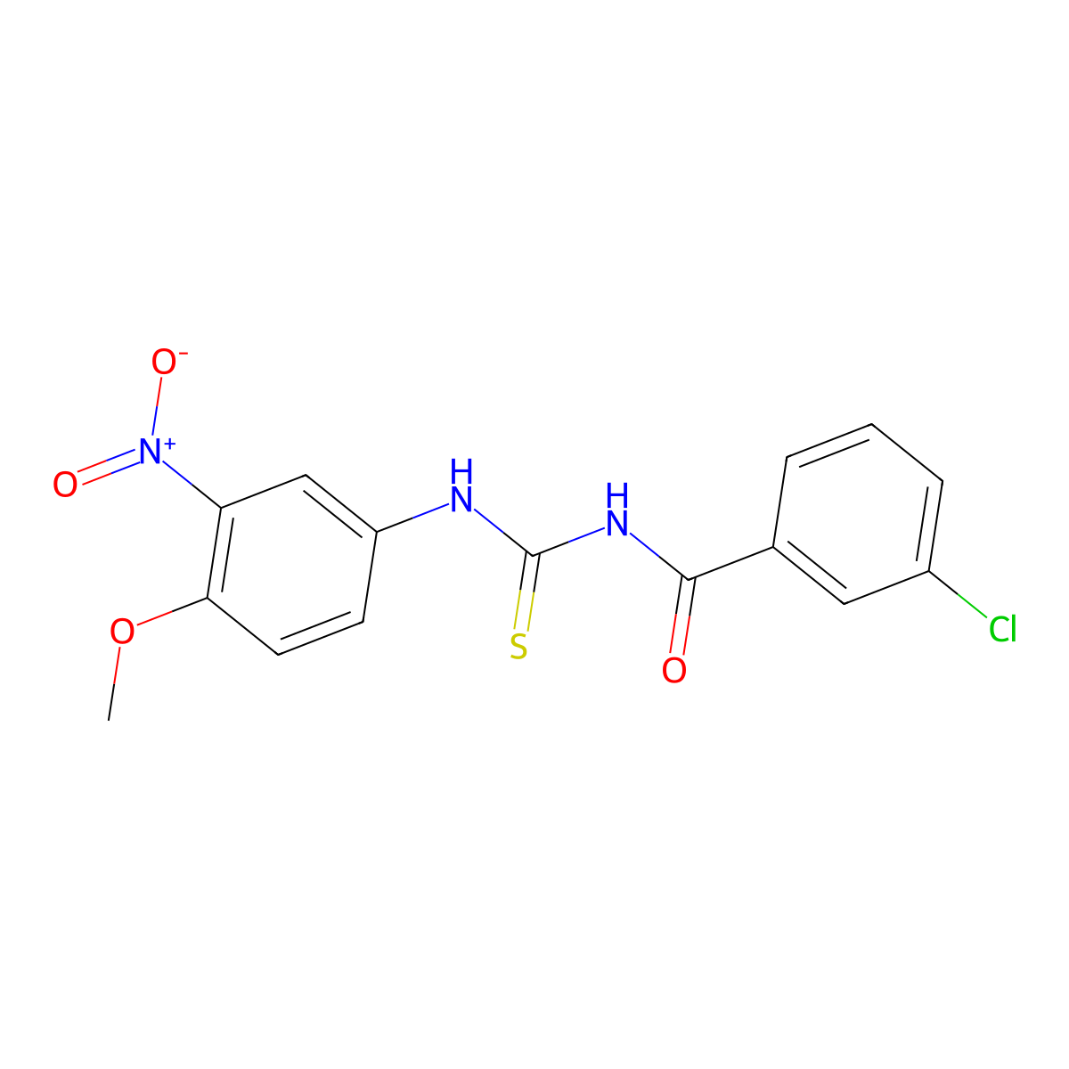 3-chloro-N-[(4-methoxy-3-nitrophenyl)carbamothioyl]benzamide molecular structure, CAS 536722-51-7