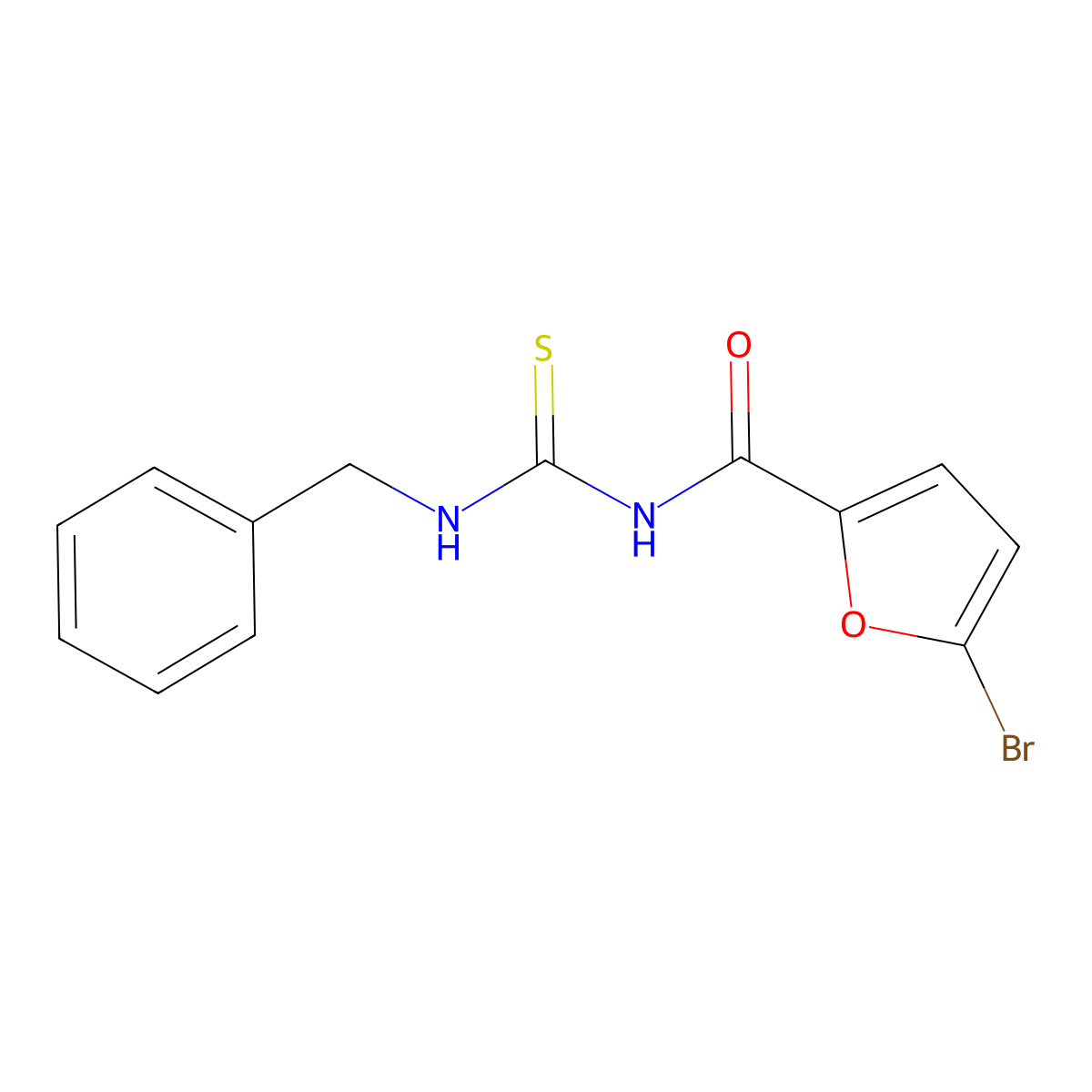 N-(benzylcarbamothioyl)-5-bromofuran-2-carboxamide molecular structure, CAS 536722-60-8