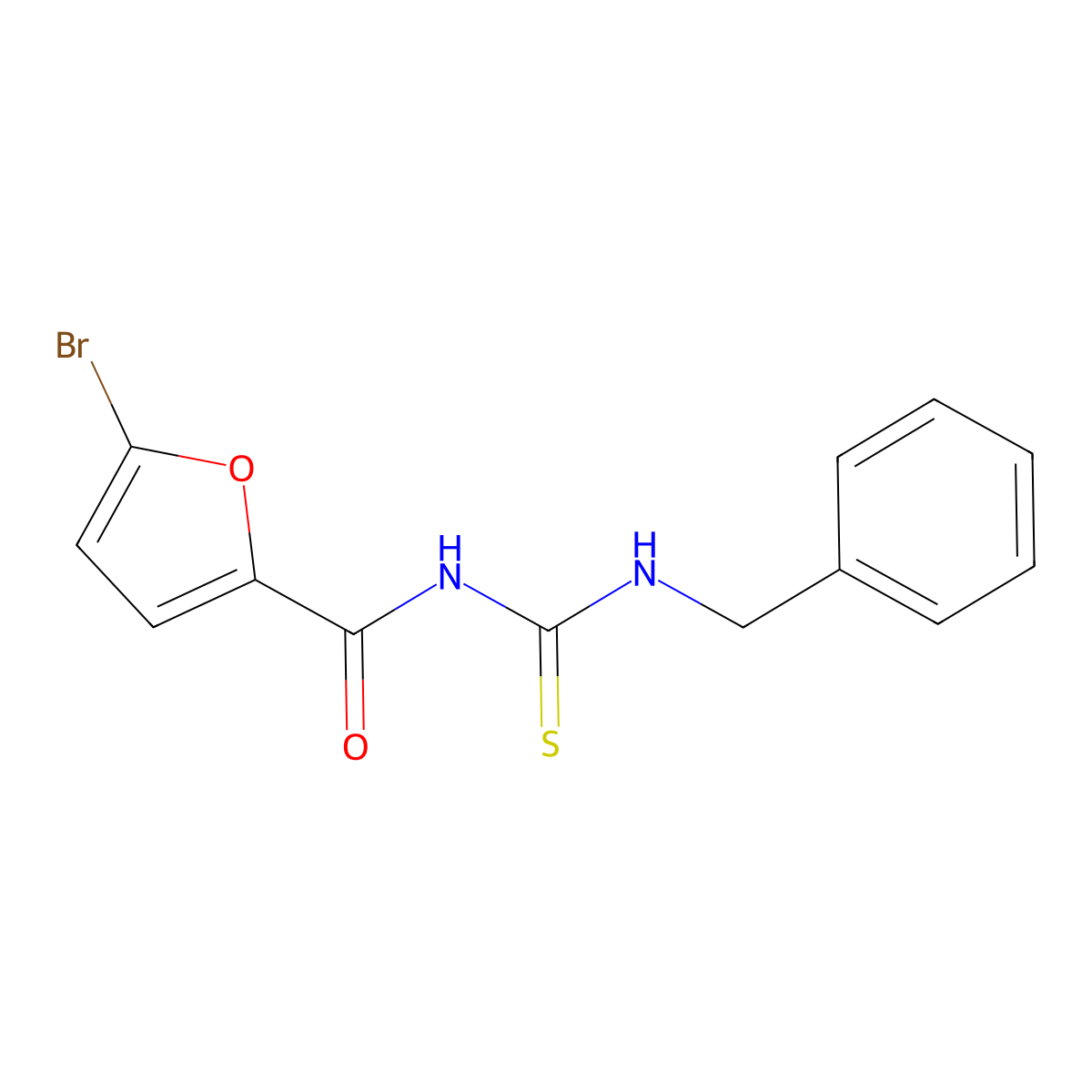 N-(benzylcarbamothioyl)-5-bromofuran-2-carboxamide molecular structure, CAS 536722-60-8