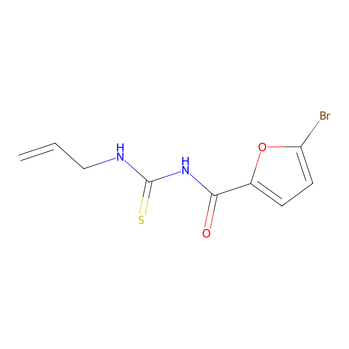 N-(allylcarbamothioyl)-5-bromofuran-2-carboxamide molecular structure, CAS 536722-61-9