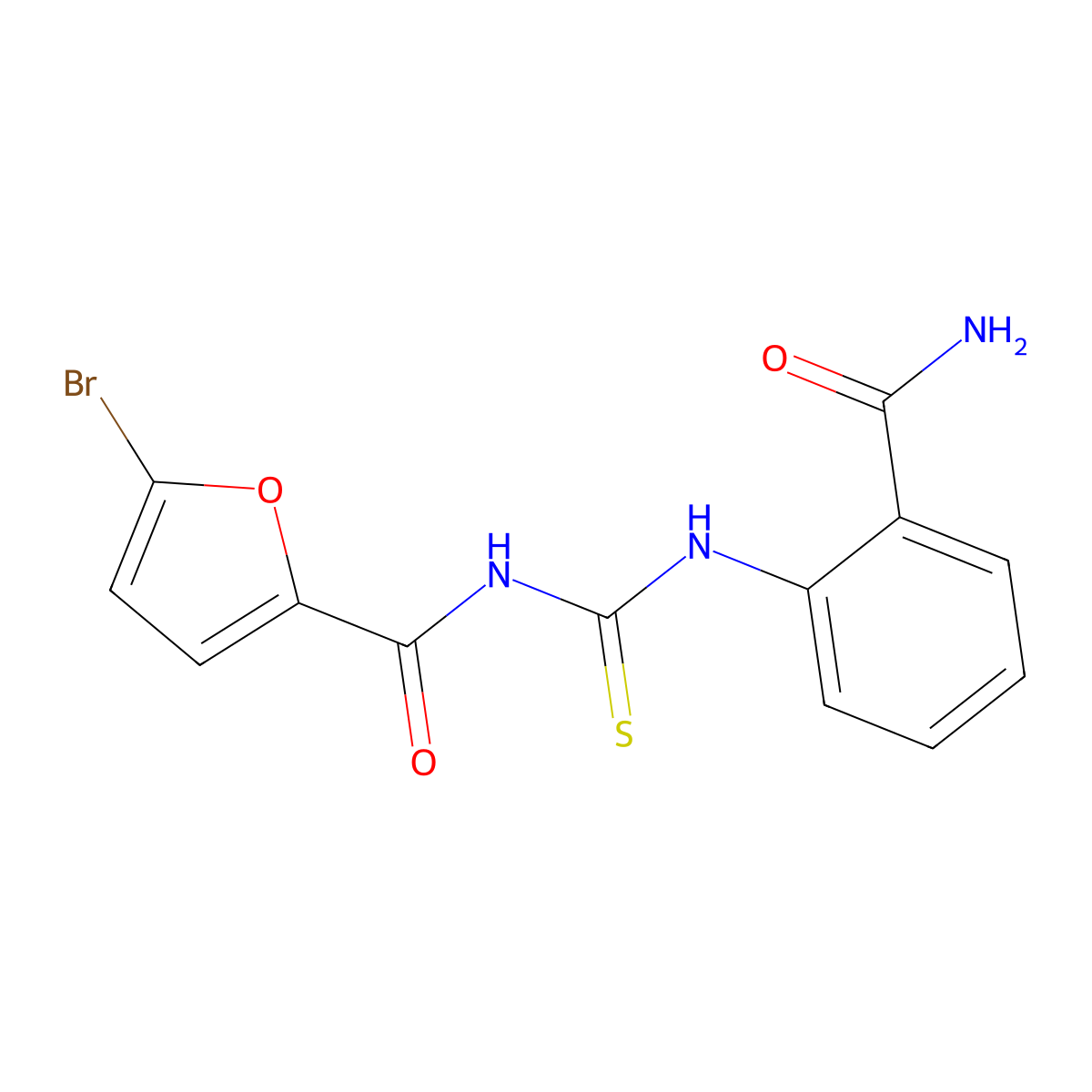 5-bromo-N-[(2-carbamoylanilino)-sulfanylidenemethyl]-2-furancarboxamide molecular structure, CAS 536722-63-1