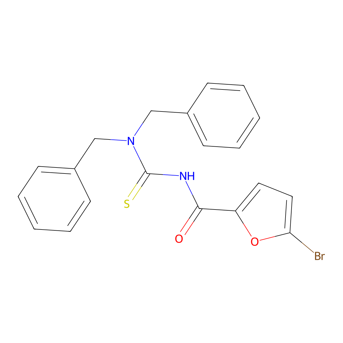5-bromo-N-(dibenzylcarbamothioyl)furan-2-carboxamide molecular structure, CAS 536722-71-1
