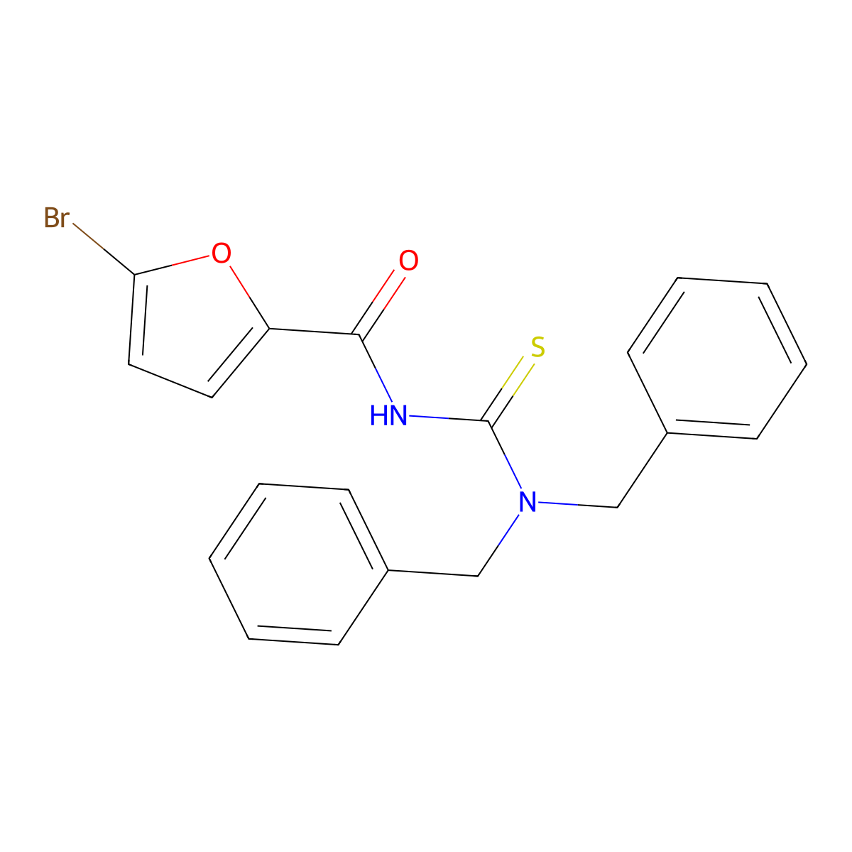 5-bromo-N-(dibenzylcarbamothioyl)furan-2-carboxamide molecular structure, CAS 536722-71-1