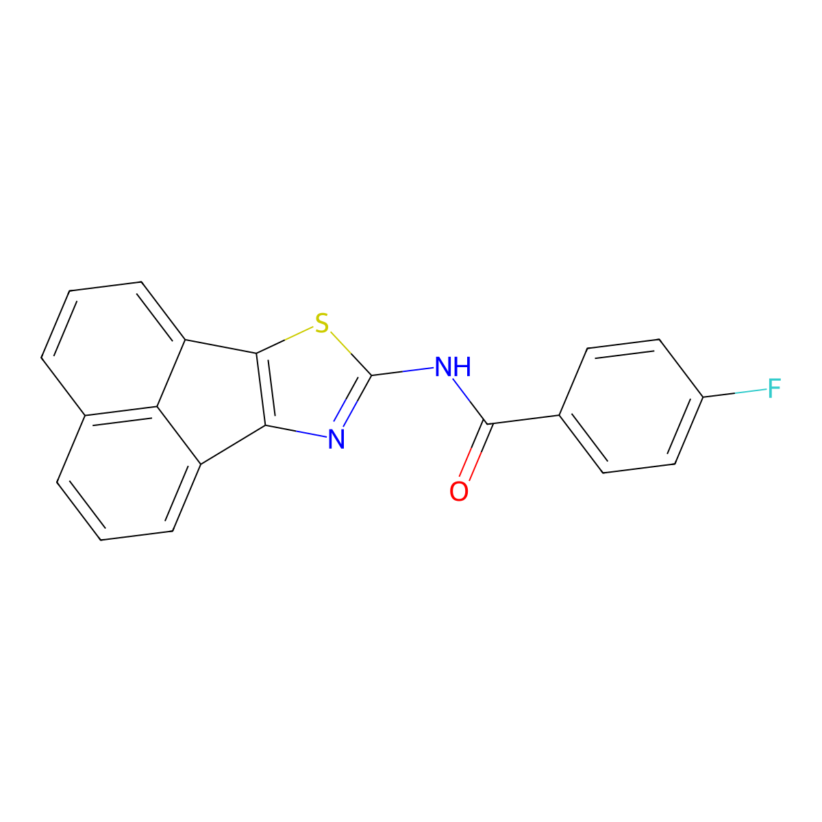 N-(acenaphtho[1,2-d]thiazol-8-yl)-4-fluorobenzamide molecular structure, CAS 536729-07-4