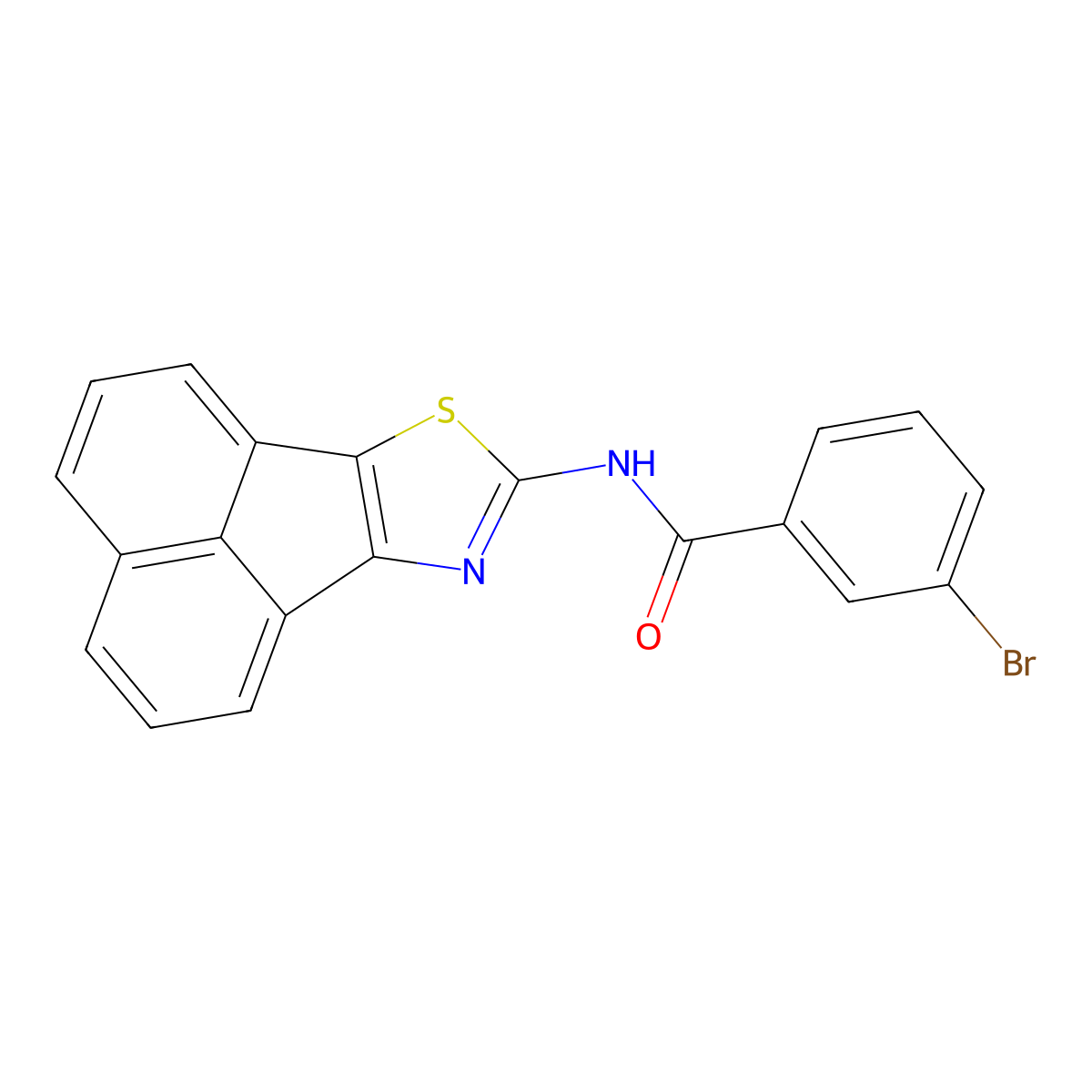 N-(acenaphtho[1,2-d]thiazol-8-yl)-3-bromobenzamide molecular structure, CAS 536729-10-9