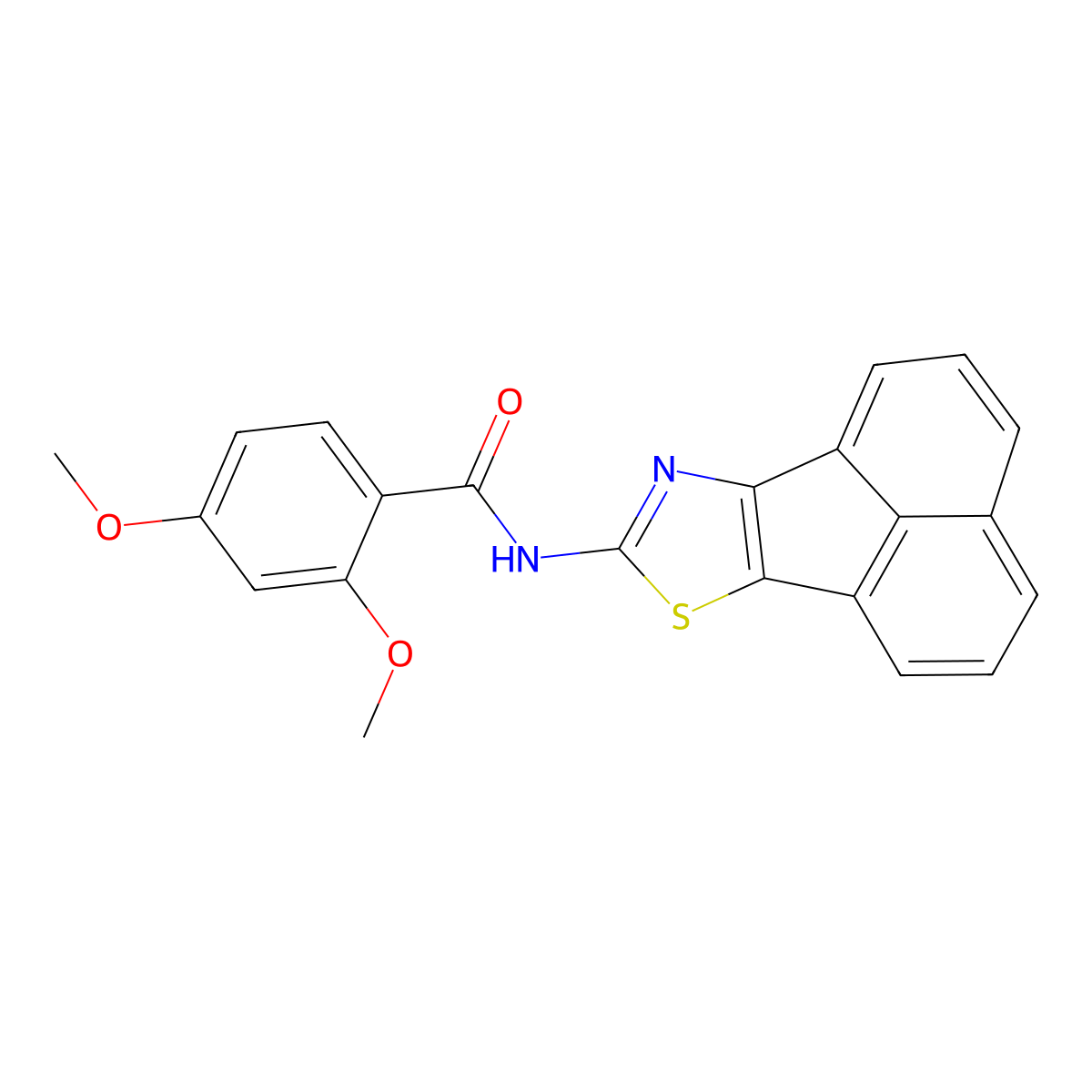 N-(acenaphtho[1,2-d]thiazol-8-yl)-2,4-dimethoxybenzamide molecular structure, CAS 536729-15-4