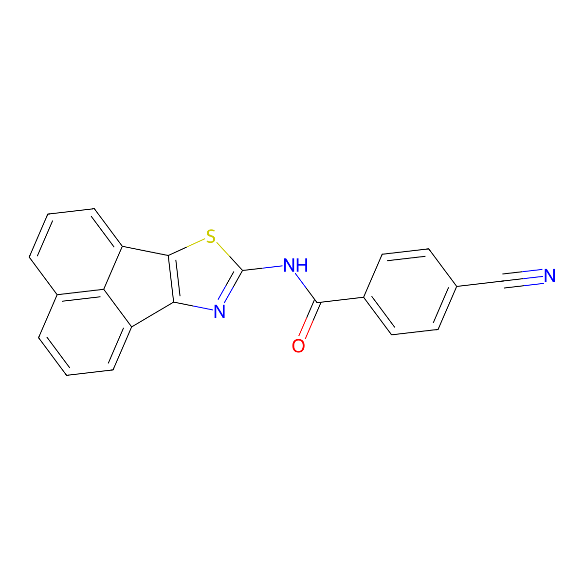 N-(acenaphtho[1,2-d]thiazol-8-yl)-4-cyanobenzamide molecular structure, CAS 536729-26-7