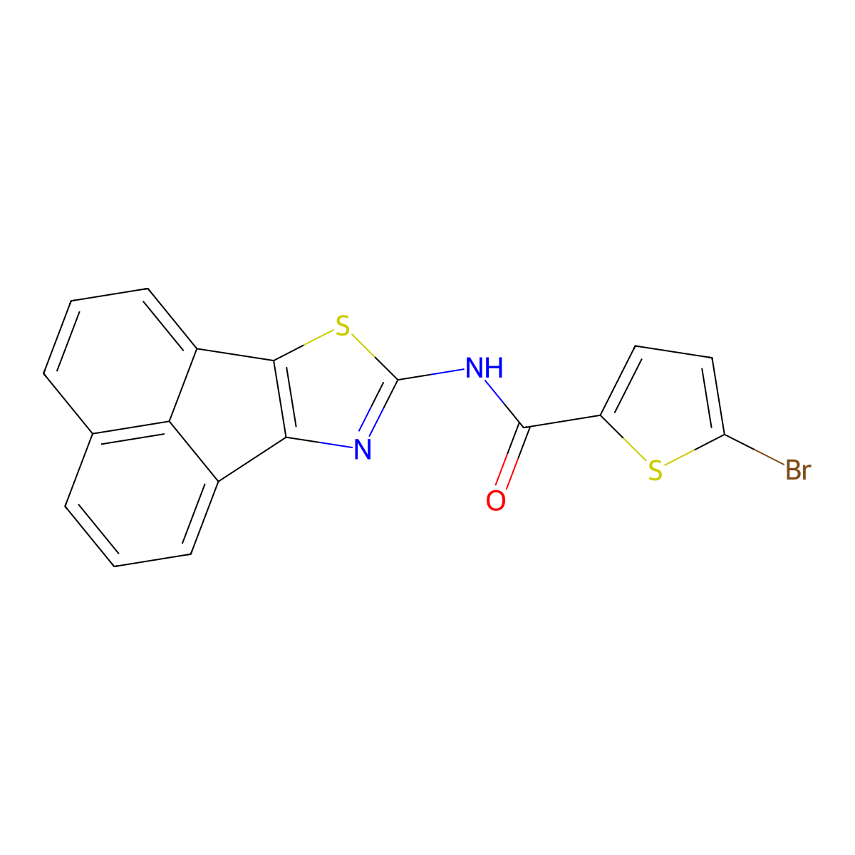 N-(acenaphtho[1,2-d]thiazol-8-yl)-5-bromothiophene-2-carboxamide molecular structure, CAS 536729-34-7