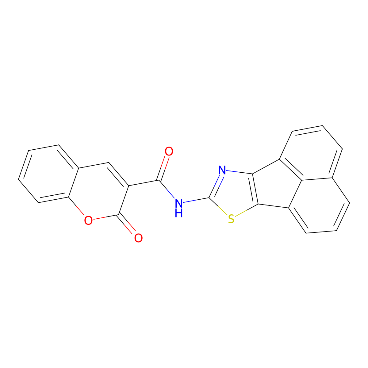 N-(acenaphtho[1,2-d]thiazol-8-yl)-2-oxo-2H-chromene-3-carboxamide molecular structure, CAS 536729-48-3