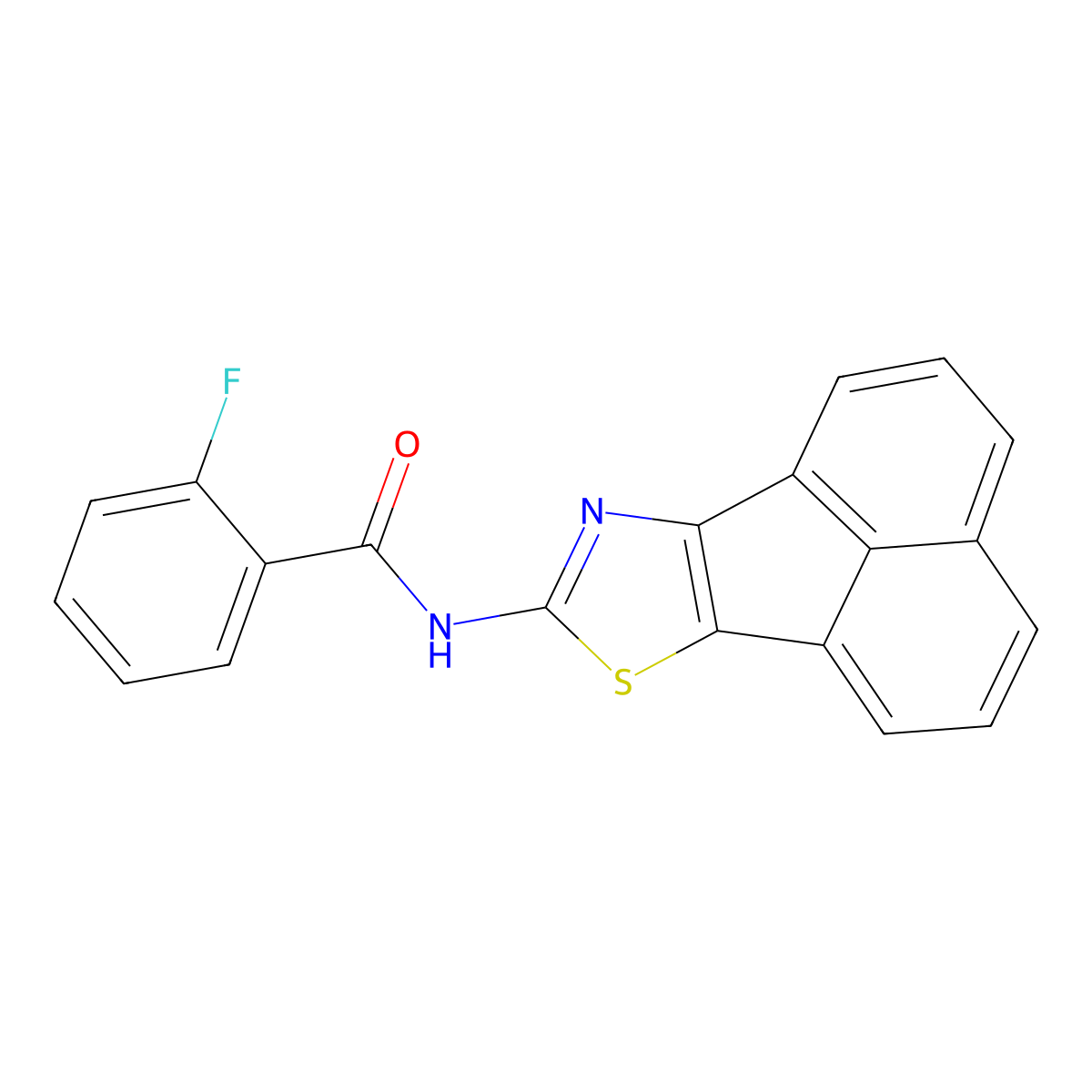 N-(acenaphtho[1,2-d]thiazol-8-yl)-2-fluorobenzamide molecular structure, CAS 536729-79-0