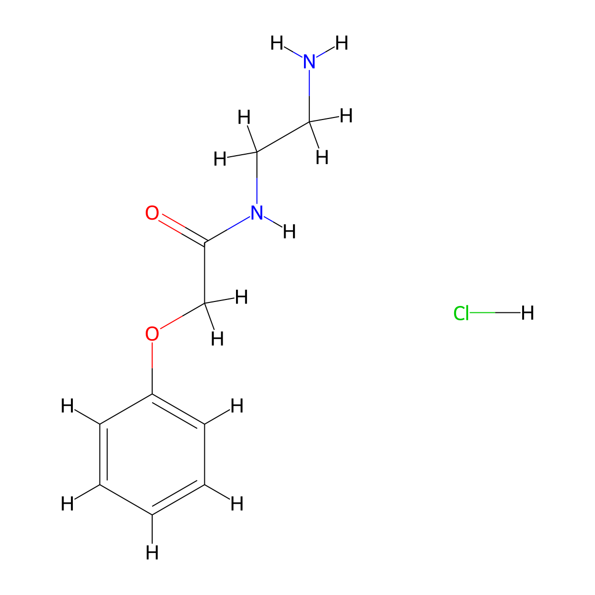 N-(2-aminoethyl)-2-phenoxyacetamide hydrochloride molecular structure, CAS 53673-00-0