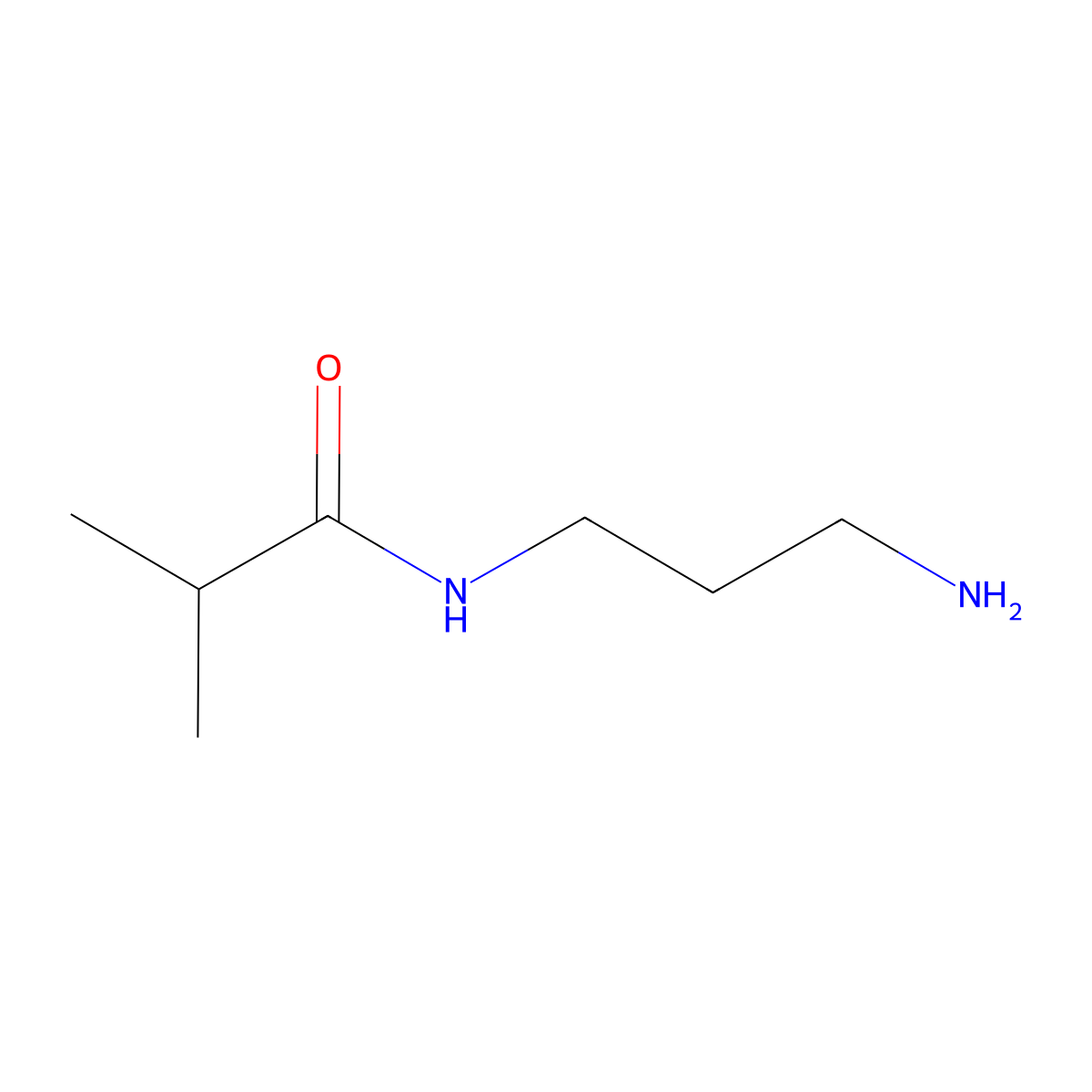 N-(3-aminopropyl)-2-methylpropanamide molecular structure, CAS 53673-46-4