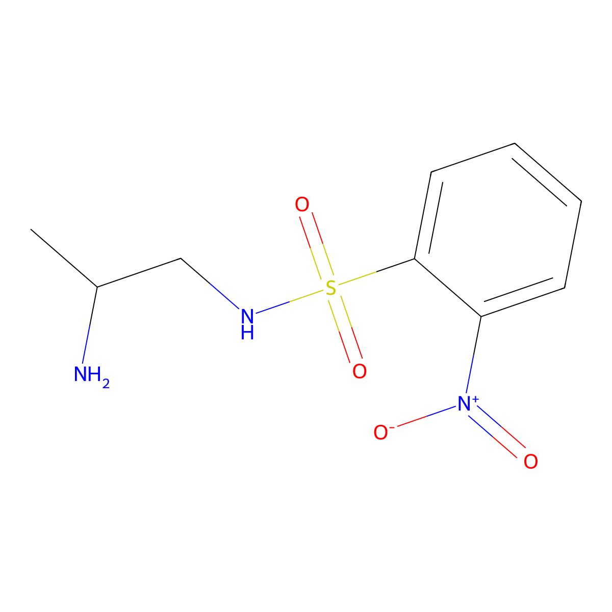 N-(2-aminopropyl)-2-nitrobenzenesulfonamide molecular structure, CAS 53673-59-9