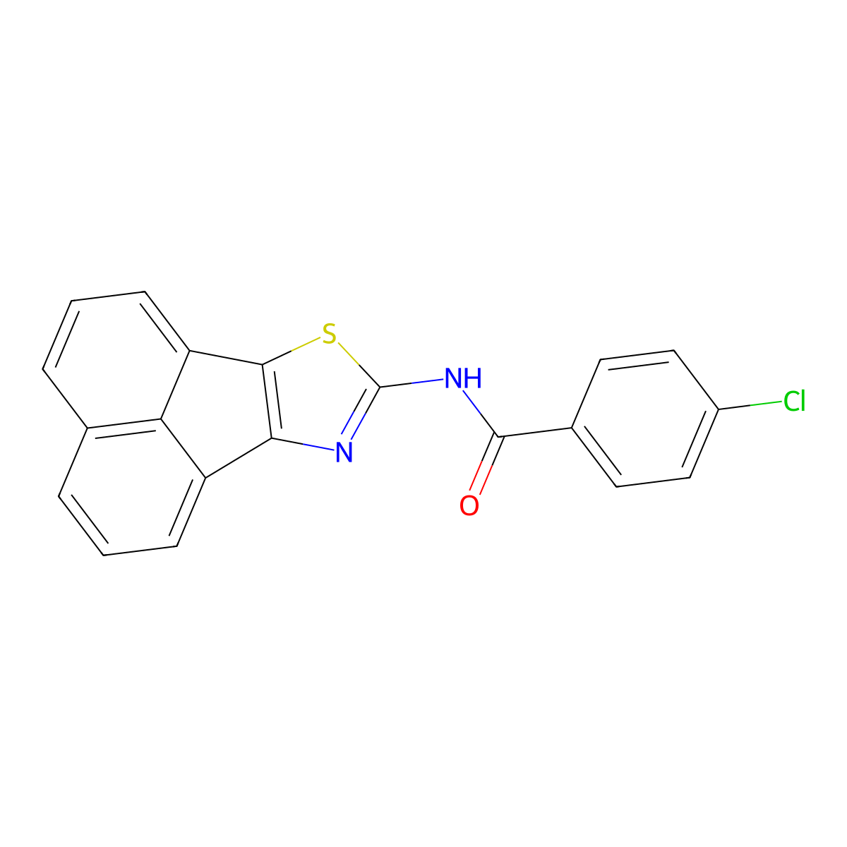 N-(acenaphtho[1,2-d]thiazol-8-yl)-4-chlorobenzamide molecular structure, CAS 536730-13-9