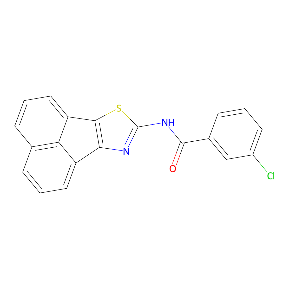 N-(acenaphtho[1,2-d]thiazol-8-yl)-3-chlorobenzamide molecular structure, CAS 536730-15-1