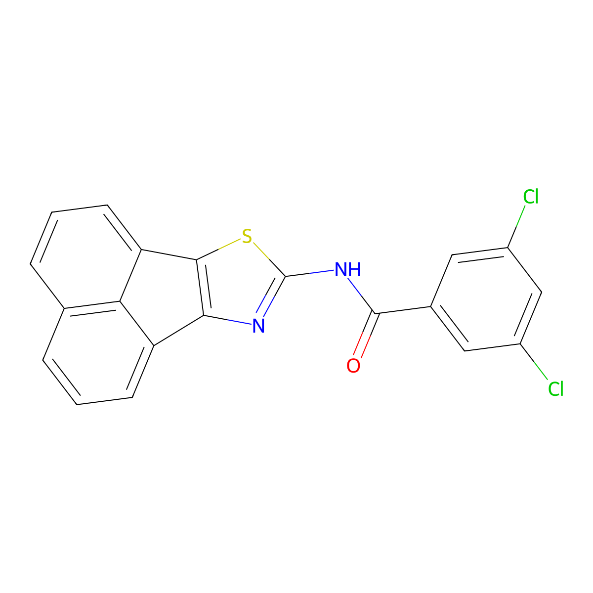 N-(acenaphtho[1,2-d]thiazol-8-yl)-3,5-dichlorobenzamide molecular structure, CAS 536730-16-2