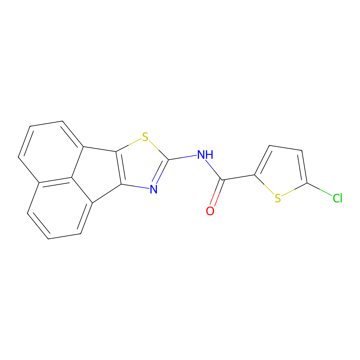 N-(acenaphtho[1,2-d]thiazol-8-yl)-5-chlorothiophene-2-carboxamide molecular structure, CAS 536730-18-4