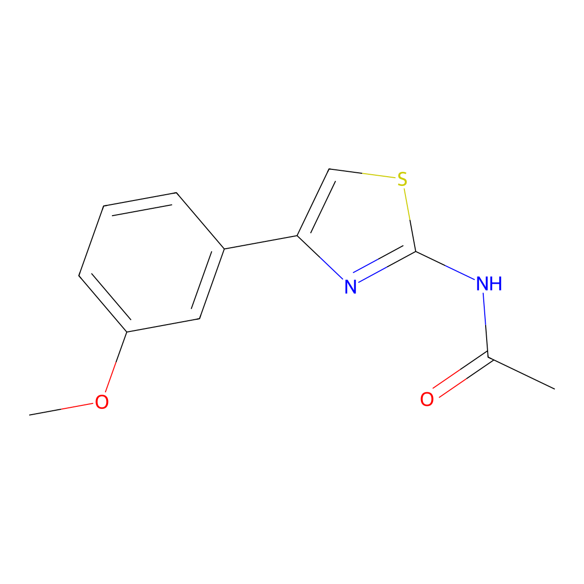 N-[4-(3-methoxyphenyl)-1,3-thiazol-2-yl]acetamide molecular structure, CAS 536730-27-5