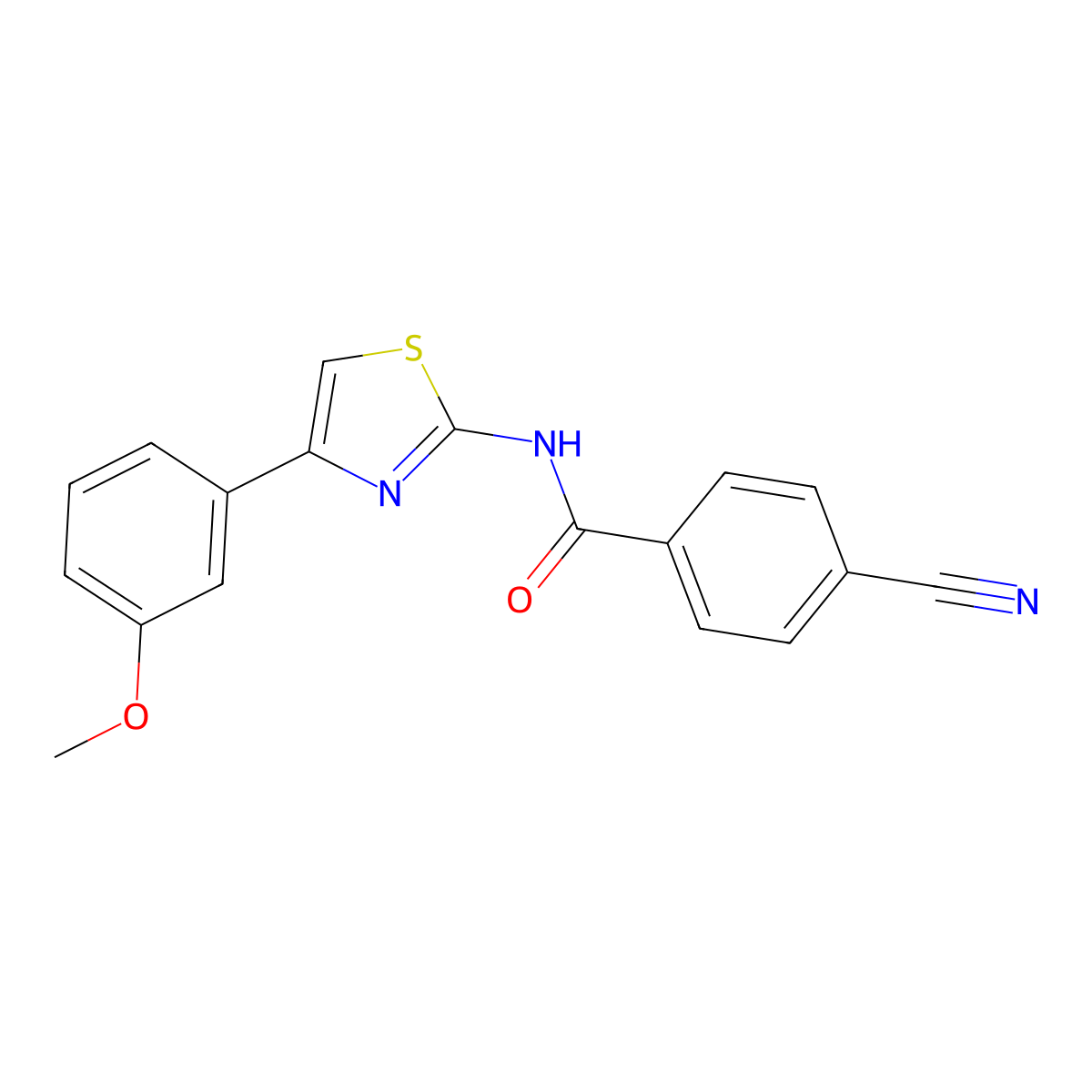 4-cyano-N-[4-(3-methoxyphenyl)-1,3-thiazol-2-yl]benzamide molecular structure, CAS 536731-42-7